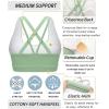 imageRUNNING GIRL Sports Bra for Women CrissCross Back Padded Strappy Sports Bras Medium Support Yoga Bra with Removable CupsYgreen