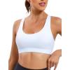 imageRUNNING GIRL Sports Bra for Women CrissCross Back Padded Strappy Sports Bras Medium Support Yoga Bra with Removable CupsYwhite