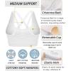 imageRUNNING GIRL Sports Bra for Women CrissCross Back Padded Strappy Sports Bras Medium Support Yoga Bra with Removable CupsYwhite