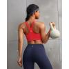 imageRUNNING GIRL Sports Bra for WomenAdjustable Straps Molded Cup High Impact Sports Bra with Sewn in PadsDeep Red