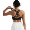 imageRUNNING GIRL Sports Bras for WomenHigh Impact Criss Cross Back Molded Cup Running Bra with Sewn in PadsBlack