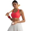 imageRUNNING GIRL Sports Bras for WomenHigh Impact Criss Cross Back Molded Cup Running Bra with Sewn in PadsRed