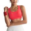 imageRUNNING GIRL Sports Bras for WomenHigh Impact Criss Cross Back Molded Cup Running Bra with Sewn in PadsRed