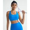 imageRUNNING GIRL Sports Bras for WomenHigh Impact Criss Cross Back Molded Cup Running Bra with Sewn in PadsSparkle Blue