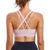 imageRUNNING GIRL Sports Bra for Women CrissCross Back Padded Strappy Sports Bras Medium Support Yoga Bra with Removable CupsYpink
