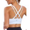 imageRUNNING GIRL Sports Bra for Women CrissCross Back Padded Strappy Sports Bras Medium Support Yoga Bra with Removable CupsYwhite