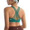 imageRUNNING GIRL Sports Bras for WomenHigh Impact Criss Cross Back Molded Cup Running Bra with Sewn in PadsTeal