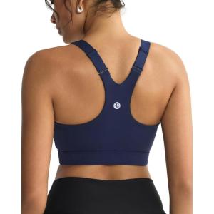 imageRUNNING GIRL Sports Bra for WomenAdjustable Straps Molded Cup High Impact Sports Bra with Sewn in PadsNavy Blue