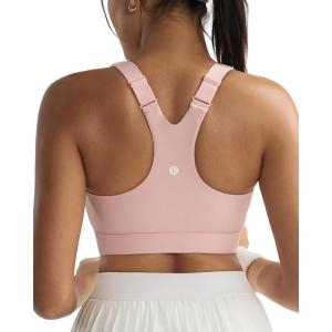 imageRUNNING GIRL Sports Bra for WomenAdjustable Straps Molded Cup High Impact Sports Bra with Sewn in PadsPink