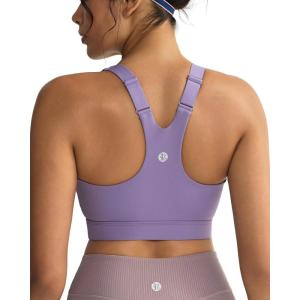 imageRUNNING GIRL Sports Bra for WomenAdjustable Straps Molded Cup High Impact Sports Bra with Sewn in PadsPurple