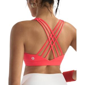 imageRUNNING GIRL Sports Bras for WomenHigh Impact Criss Cross Back Molded Cup Running Bra with Sewn in PadsRed