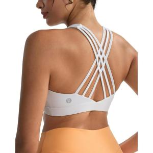 imageRUNNING GIRL Sports Bras for WomenHigh Impact Criss Cross Back Molded Cup Running Bra with Sewn in PadsWhite