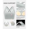 imageRUNNING GIRL High Impact Sports Bras for Women  Scoop Neck Strappy Sports Bra High Support Moulded Cup Workout BraIce Grey