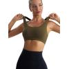 imageRUNNING GIRL High Impact Sports Bras for WomenRacerback Running Bra Workout Crop Tank Tops Longline Sports Bra Push upYoak Brown