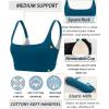 imageRUNNING GIRL Sports Bras for WomenSquare Neck Sports Bra Medium Support Yoga Bra Workout Crop Top with Removable Cups1dark Blue