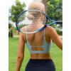imageRUNNING GIRL Sports Bras for WomenSquare Neck Sports Bra Medium Support Yoga Bra Workout Crop Top with Removable Cups1grey