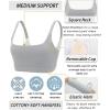 imageRUNNING GIRL Sports Bras for WomenSquare Neck Sports Bra Medium Support Yoga Bra Workout Crop Top with Removable Cups1grey