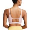 imageRUNNING GIRL Sports Bras for WomenSquare Neck Sports Bra Medium Support Yoga Bra Workout Crop Top with Removable Cups1pink