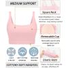 imageRUNNING GIRL Sports Bras for WomenSquare Neck Sports Bra Medium Support Yoga Bra Workout Crop Top with Removable Cups1pink