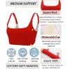 imageRUNNING GIRL Sports Bras for WomenSquare Neck Sports Bra Medium Support Yoga Bra Workout Crop Top with Removable Cups1red