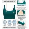 imageRUNNING GIRL Sports Bras for WomenSquare Neck Sports Bra Medium Support Yoga Bra Workout Crop Top with Removable Cups1teal