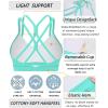 imageRUNNING GIRL Sports Bras for WomenStrappy Crisscross Back Padded Low Impact Running Sports Bra with Removable CupsElectric Green