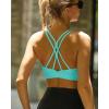 imageRUNNING GIRL Sports Bras for WomenStrappy Crisscross Back Padded Low Impact Running Sports Bra with Removable CupsElectric Green