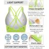 imageRUNNING GIRL Sports Bras for WomenStrappy Crisscross Back Padded Low Impact Running Sports Bra with Removable CupsElectric Lemon