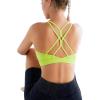 imageRUNNING GIRL Sports Bras for WomenStrappy Crisscross Back Padded Low Impact Running Sports Bra with Removable CupsElectric Lemon