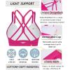 imageRUNNING GIRL Sports Bras for WomenStrappy Crisscross Back Padded Low Impact Running Sports Bra with Removable CupsHot Pink