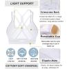 imageRUNNING GIRL Sports Bras for WomenStrappy Crisscross Back Padded Low Impact Running Sports Bra with Removable CupsWhite