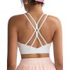 imageRUNNING GIRL Sports Bras for WomenStrappy Crisscross Back Padded Low Impact Running Sports Bra with Removable CupsWhite
