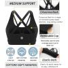 imageRUNNING GIRL Sports Bras for WomenStrappy Crisscross Back Padded Low Impact Running Sports Bra with Removable CupsYblack