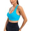 imageRUNNING GIRL Sports Bras for WomenStrappy Crisscross Back Padded Low Impact Running Sports Bra with Removable CupsYbrilliant Blue