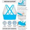 imageRUNNING GIRL Sports Bras for WomenStrappy Crisscross Back Padded Low Impact Running Sports Bra with Removable CupsYbrilliant Blue