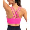 imageRUNNING GIRL Sports Bras for WomenStrappy Crisscross Back Padded Low Impact Running Sports Bra with Removable CupsYbrilliant Pink