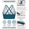 imageRUNNING GIRL Sports Bras for WomenStrappy Crisscross Back Padded Low Impact Running Sports Bra with Removable CupsYdark Blue