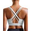 imageRUNNING GIRL High Impact Sports Bras for Women  Scoop Neck Strappy Sports Bra High Support Moulded Cup Workout BraIce Grey
