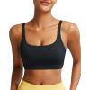 imageRUNNING GIRL Sports Bras for WomenSquare Neck Sports Bra Medium Support Yoga Bra Workout Crop Top with Removable Cups1black