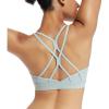 imageRUNNING GIRL Sports Bras for WomenStrappy Crisscross Back Padded Low Impact Running Sports Bra with Removable CupsGreen