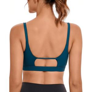 imageRUNNING GIRL Sports Bras for WomenSquare Neck Sports Bra Medium Support Yoga Bra Workout Crop Top with Removable Cups1dark Blue