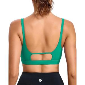 imageRUNNING GIRL Sports Bras for WomenSquare Neck Sports Bra Medium Support Yoga Bra Workout Crop Top with Removable Cups1vivid Green