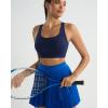 imageRUNNING GIRL Sports Bra for WomenMolded Cup Strappy Running High Impact Sports Bra with Sewn in PadsNavy Blue