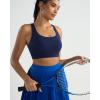 imageRUNNING GIRL Sports Bra for WomenMolded Cup Strappy Running High Impact Sports Bra with Sewn in PadsNavy Blue