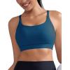 imageRUNNING GIRL Sports Bras for WomenLight Impact Molded Cup Strap Sports Bra with Sewn in PadsBest for AC CupNavy Blue