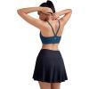 imageRUNNING GIRL Sports Bras for WomenLight Impact Molded Cup Strap Sports Bra with Sewn in PadsBest for AC CupNavy Blue
