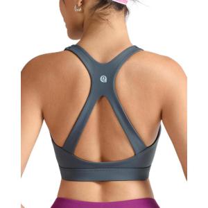 imageRUNNING GIRL Sports Bras for Women High Support Molded Cup High Impact Sports Bras with Sewn in Pads Racerback Running BraDeep Grey