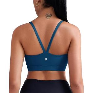 imageRUNNING GIRL Sports Bras for WomenLight Impact Molded Cup Strap Sports Bra with Sewn in PadsBest for AC CupNavy Blue