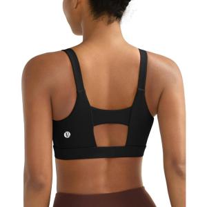 imageRUNNING GIRL Sports Bra for Women High Support Molded Cup High Impact Sports Bras with Sewn in PadsAblack
