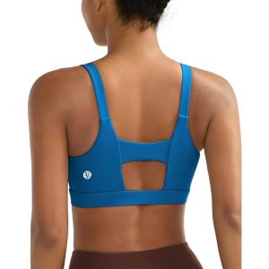 imageRUNNING GIRL Sports Bra for Women High Support Molded Cup High Impact Sports Bras with Sewn in PadsAdark Blue